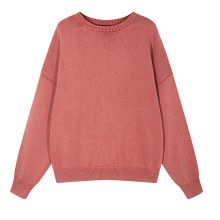 Oversize thick washed retro men's sweater